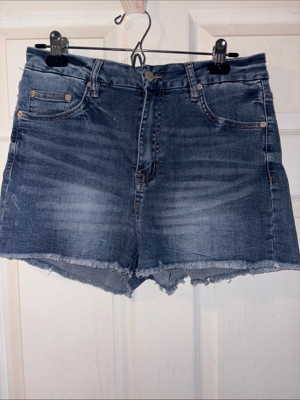 Aeropostale Women's Distressed Denim Shorts - Blue Wash